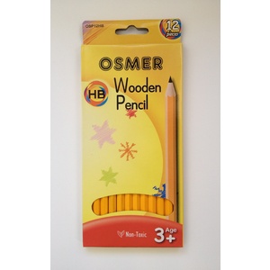 HB Hex. Lead Pencils Wood Pk12 Osmer